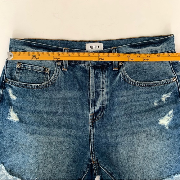 Pistola Devin Distressed Denim Blue Jean Shorts in 111 Vintage Size 30 - Picture 12 of 14